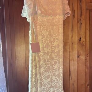 Elegant Cream Lace Dress